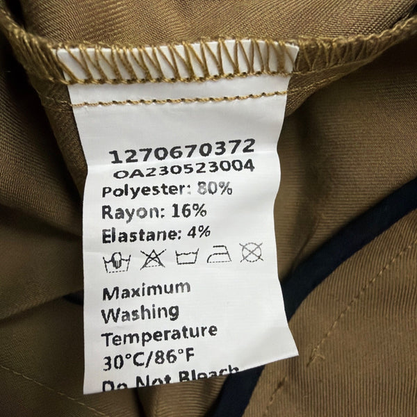 Commense Womens Khaki Wide-Leg Pleated High-Waist Trousers Size M