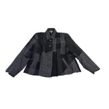 Coldwater Creek Womens Black/Gray Patchwork Button-Up Jacket Size 16
