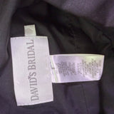 Davids Bridal Womens Black Satin Mermaid Gown Formal Evening Dress Size 8