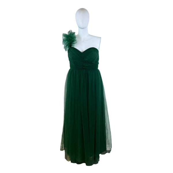 Missacc Green One-Shoulder Tulle Evening Gown Women's Formal Dress - New