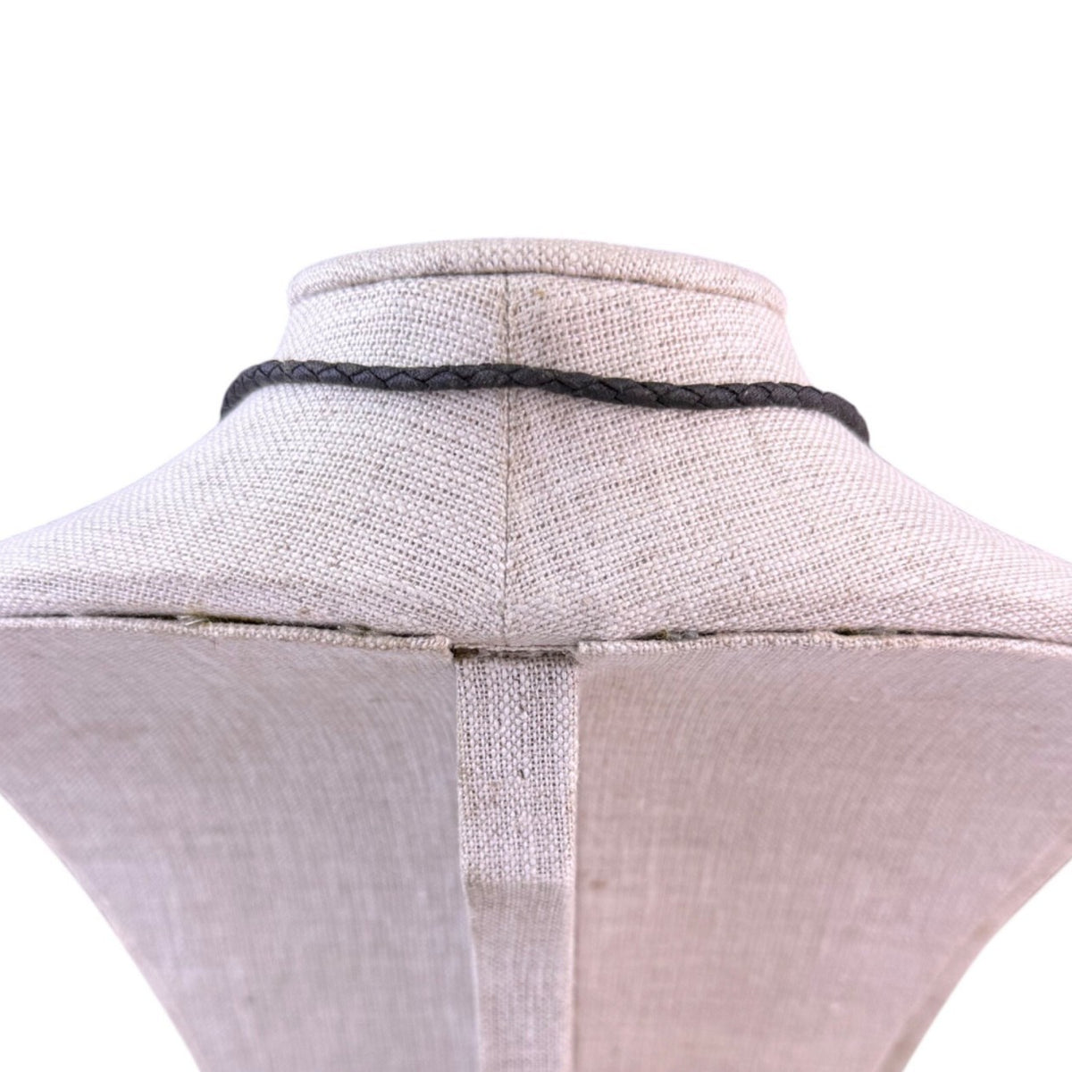 Silver-Toned & Black Western Enamel  Bolo Tie Braided Leather Cord Adjustable