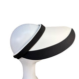 Chicos Womens Black & White Spandex Wide Brim Sun Visor Adjustable Fit