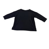 J. Jill Womens Black Linen-Blend 3/4 Sleeve Relaxed Fit Top Size L
