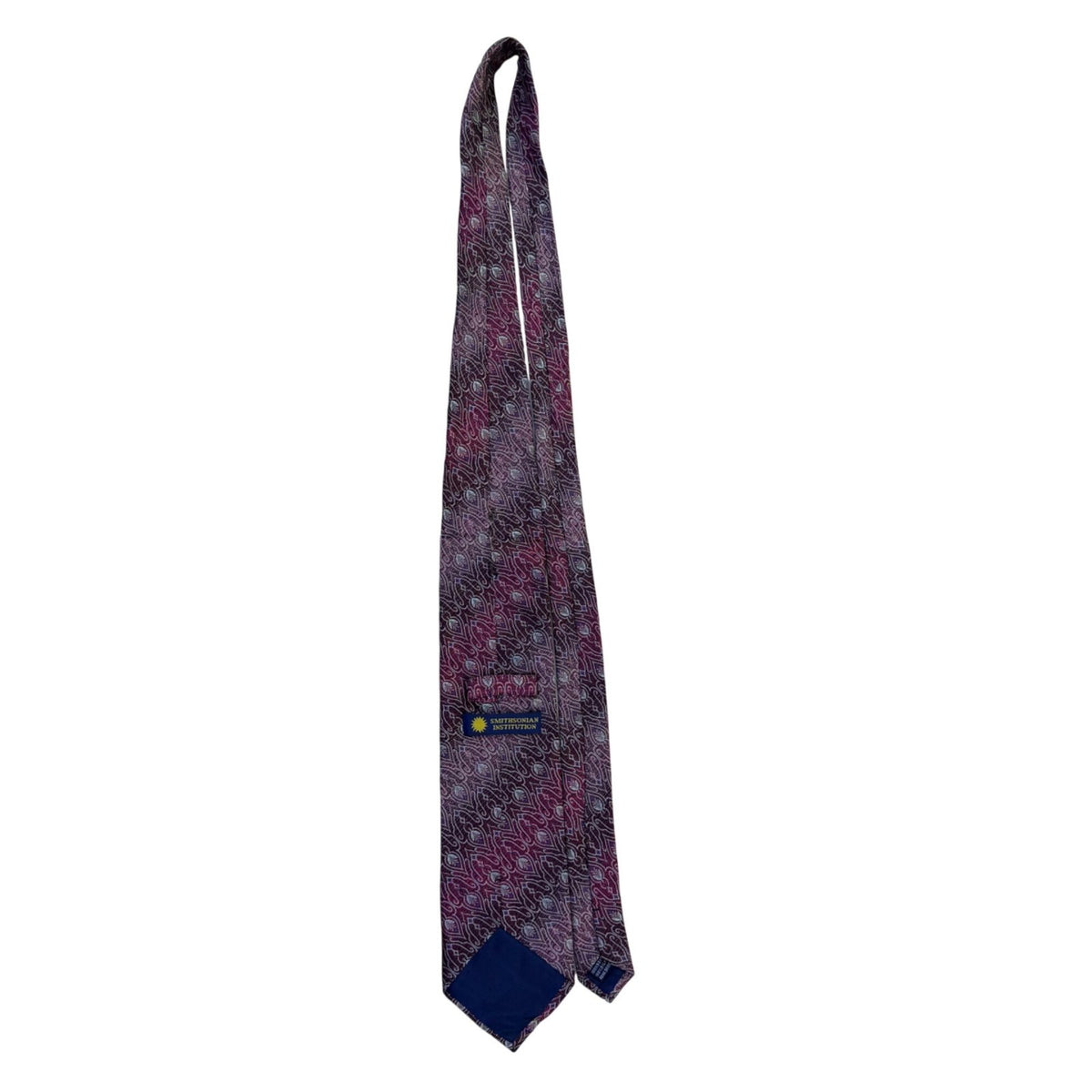 Smithsonian Institution Mens Magenta Purple 100% Silk Paisley Pattern Tie