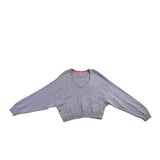 Free People Womens Gray Cotton Knit Cropped Sweater Casual Pullover Size S