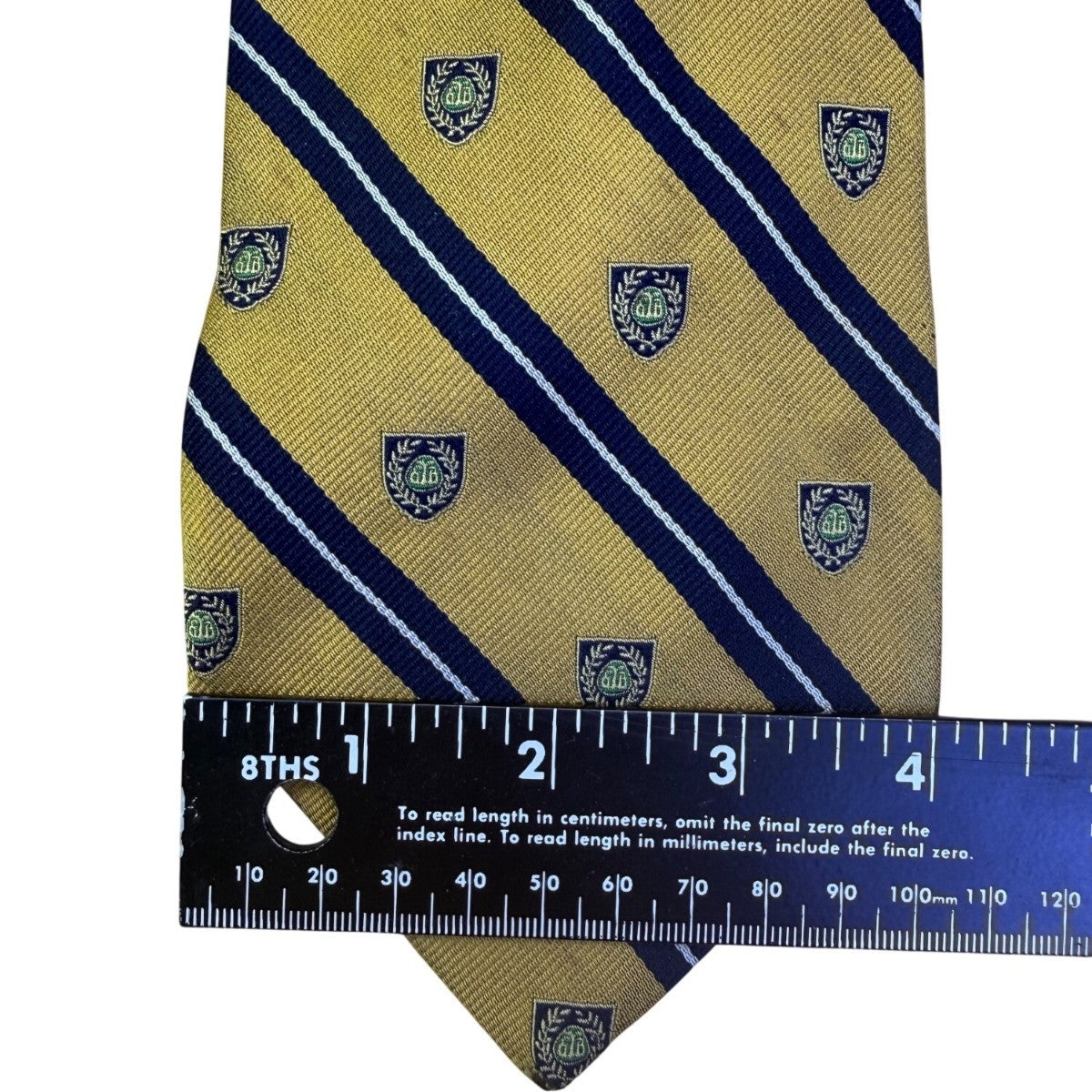 Brooks Brothers Mens Yellow & Blue Silk Striped Shield Pattern Tie