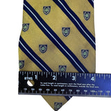 Brooks Brothers Mens Yellow & Blue Silk Striped Shield Pattern Tie