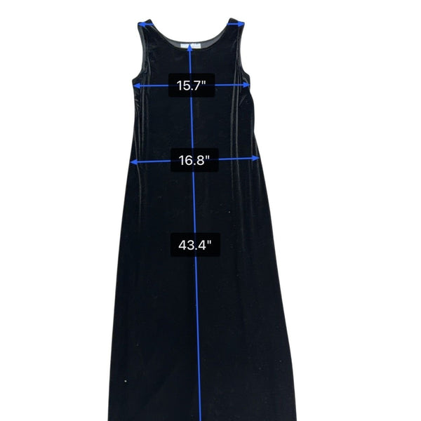 Carol Anderson Womens Black Velvet Sleeveless Maxi Dress Size M