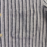 Zara Mens White & Black Striped Short Sleeve Relaxed Fit Shirt Sz M