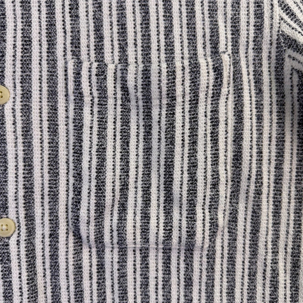 Zara Mens White & Black Striped Short Sleeve Relaxed Fit Shirt Sz M