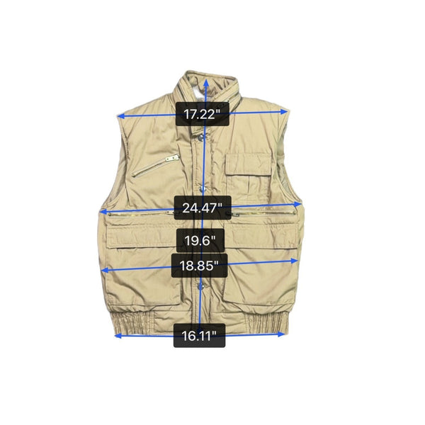 Wear-Guard Mens Beige Utility Vest Small Outdoor Multi-Pocket Rugged