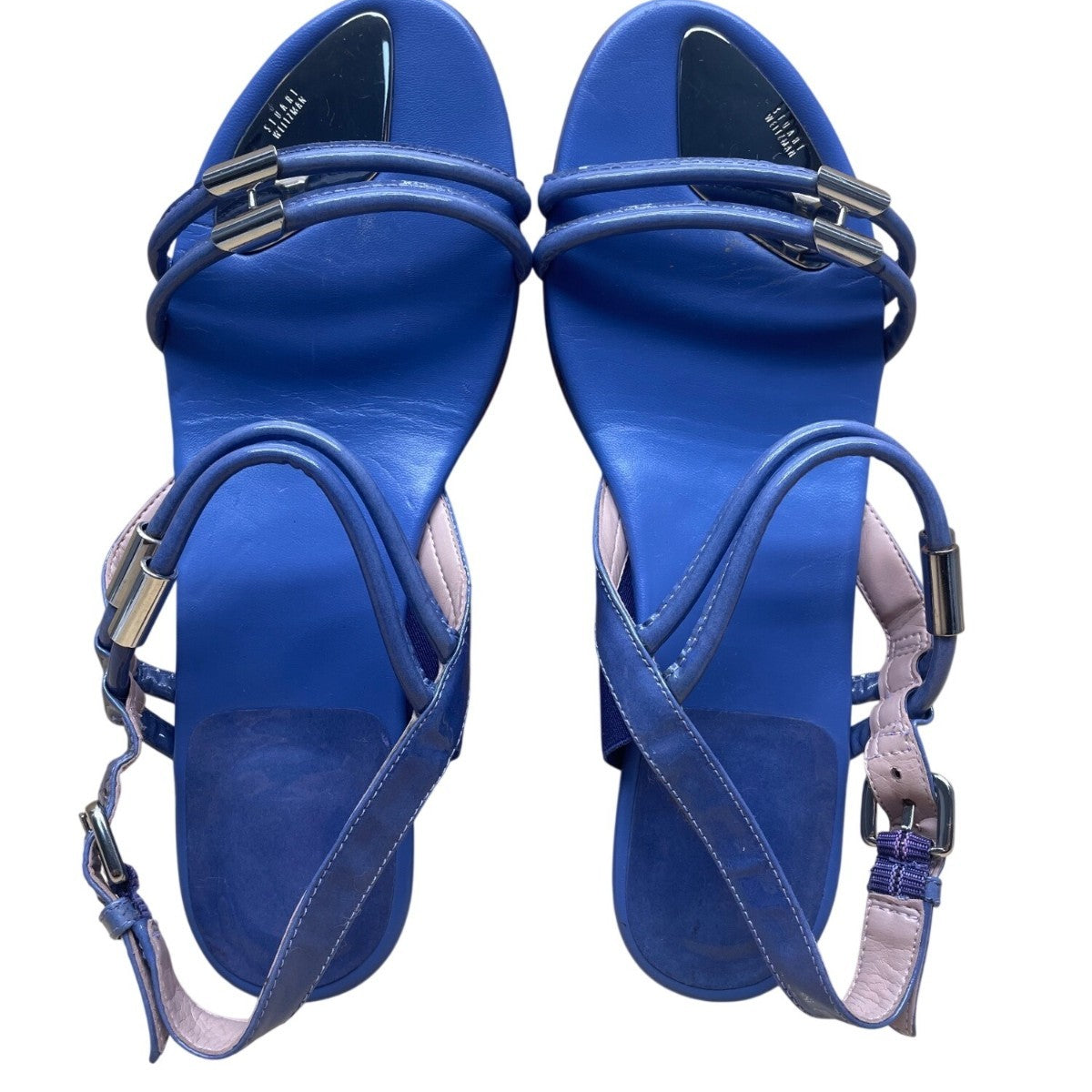 Stuart Weitzman Women’s Blue Adjustable Strappy Slingback Wedge Sandals Size 6.5