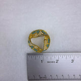 Vintage Gold Tone Brooch With Faux Pearl & Turquoise Embellishments