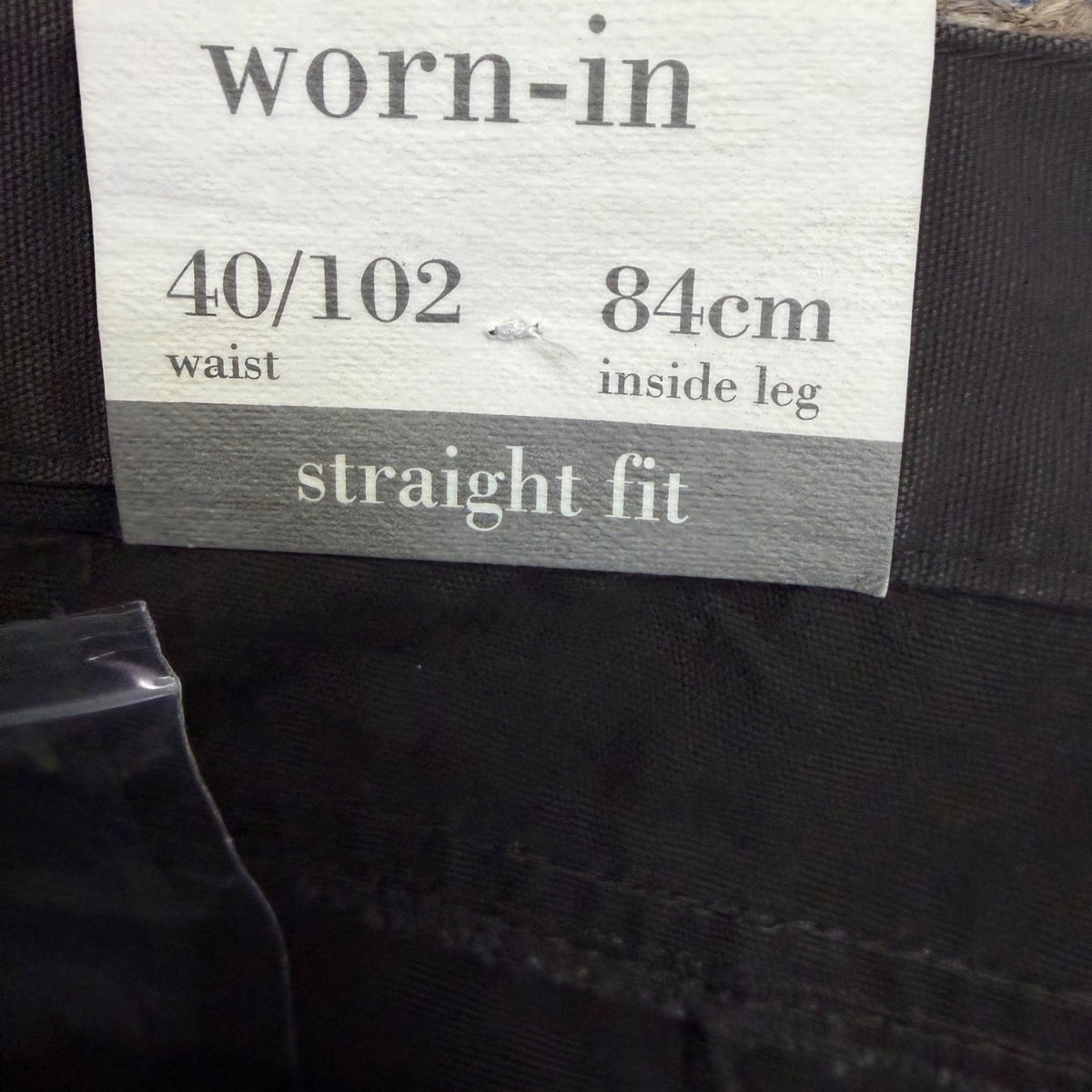 Worn-In Mens Black Cotton Cargo Pants Relaxed Fit Durable With Pockets Size 40