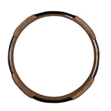 Gold Tone Black Enamel Womens Vintage Bracelet Textured Detail Bangle