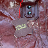 Seville Mens Brown Leather Patchwork With Adjustable Shoulder Strap Travel Bag