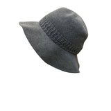 Vince Camuto Womens Gray Polyester Knit Floppy Hat One Size Woven Band Detail