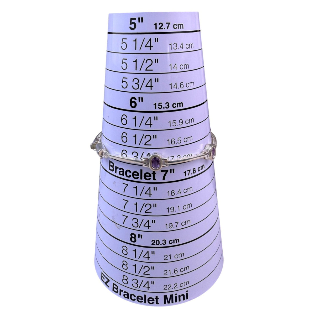 Sterling Silver 925 Womens Purple Oval Gemstone Link Bracelet 925 Fine Jewelry