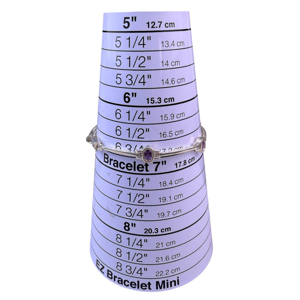 Sterling Silver 925 Womens Purple Oval Gemstone Link Bracelet 925 Fine Jewelry