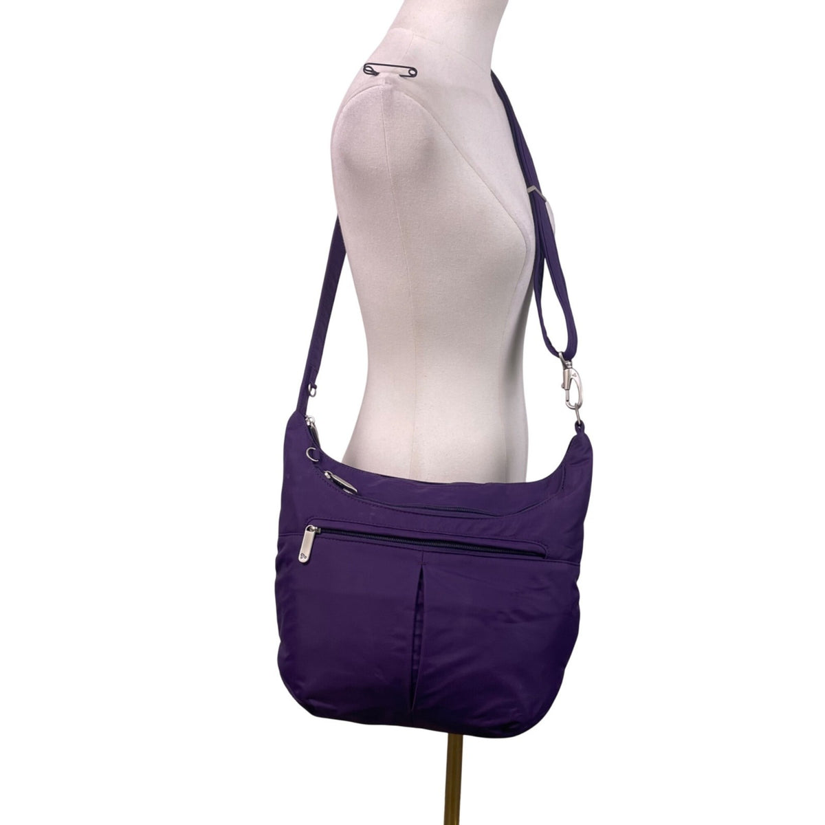 Travelon Women’s Purple Nylon Anti-Theft Multiple Pockets Crossbody Bag