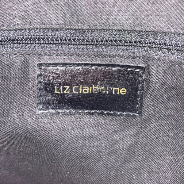 Liz Claiborne Women’s Black Faux Leather & Nylon Adjustable Strap Crossbody Bag