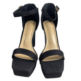 Unbranded Women's Sparkly Black Strapped Heels Sz 41 (US 8) - NWB