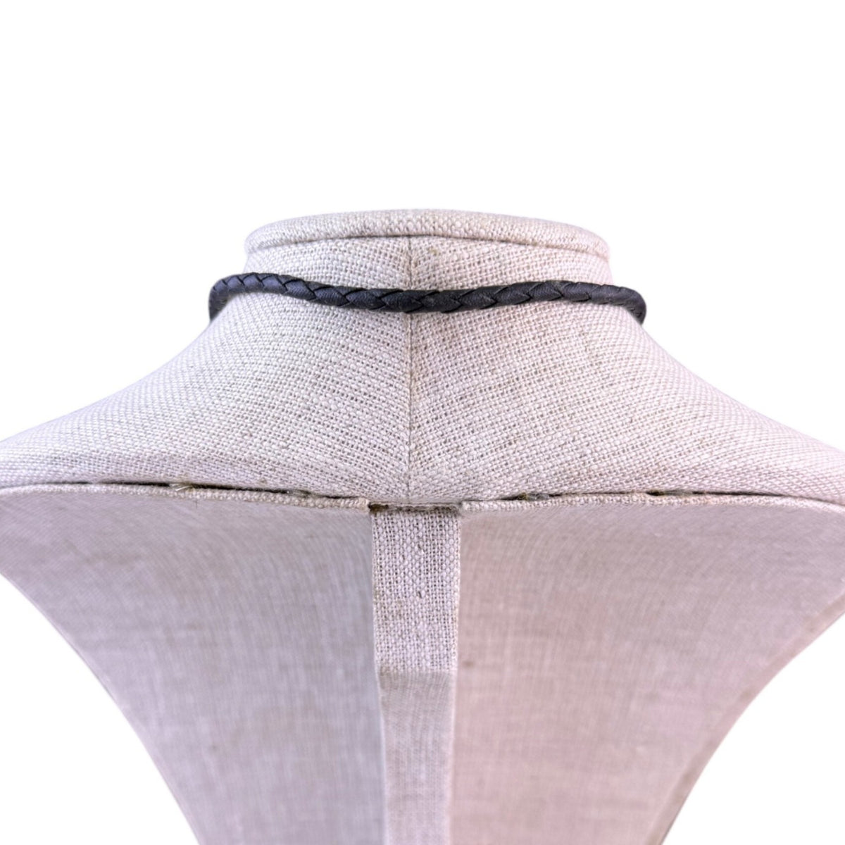 Vintage Western-Style Black Leather Bolo Tie With Etched Silver Tone Metal Slide