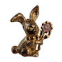 Avon Womens Gold Tone Bunny Rabbit Brooch With Flower Pin Vintage 1990