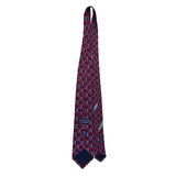 Nordstrom Mens Red & Blue Silk Geometric Patterned Neck Tie Handmade In USA