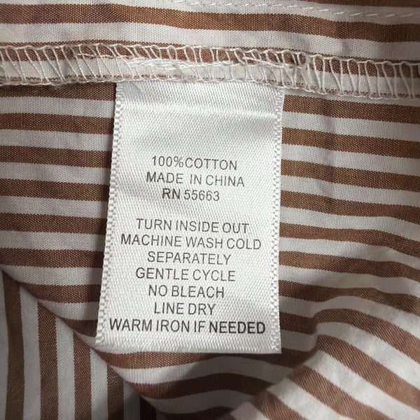 Nicole Miller Womens Brown White Stripe Cotton Wrap Dress Size XS