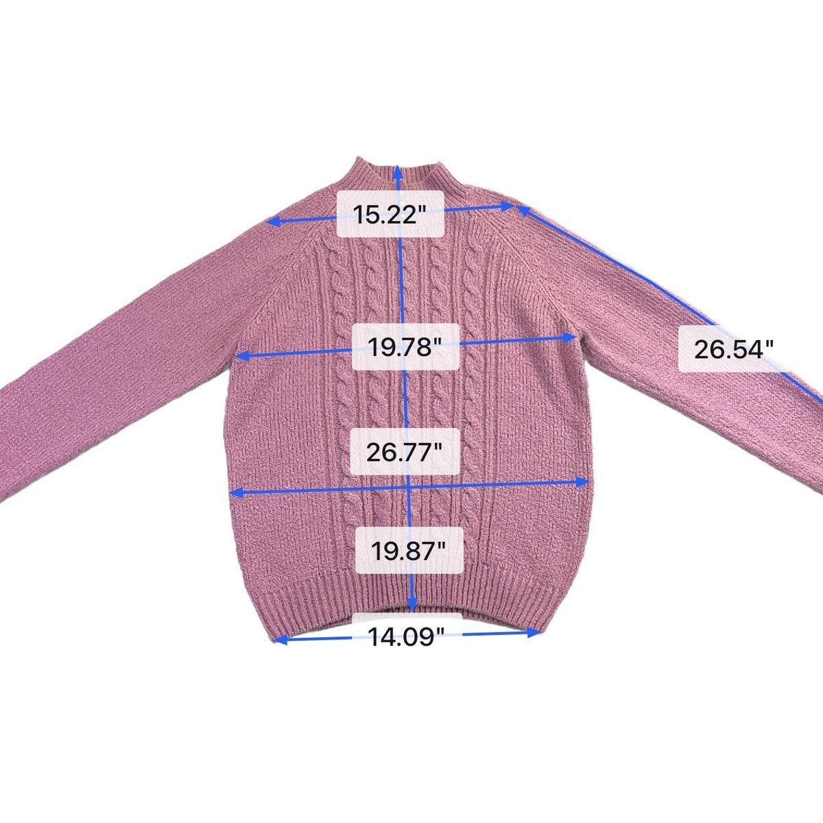 Karen Scott Women’s Pink Cable Knit Sweater Pearl Button Mock Neck Size L