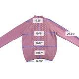 Karen Scott Women’s Pink Cable Knit Sweater Pearl Button Mock Neck Size L