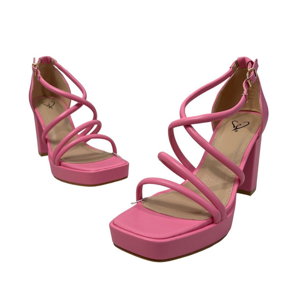 Windsor Women's April Pink Squared Toe High Heels Sz 7.5 - NWB