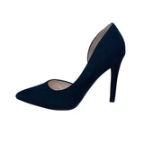 City Soda Women’s Black Faux Suede Pointed Toe High Heel Pumps Size 8