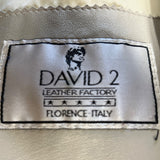 David 2 Women's Gray Genuine Leather Belted Jacket Wide Collar Coat Sz 40