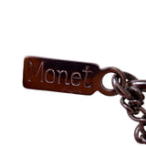Monet Womens Silver Tone Metal Vintage Chunky Bracelet With Fold-Over Clasp