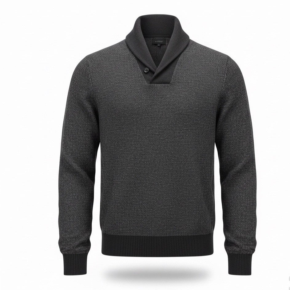 J. Crew Mens Dark Gray Wool Shawl Collar Sweater Warm Stylish Lightweight Sz XL