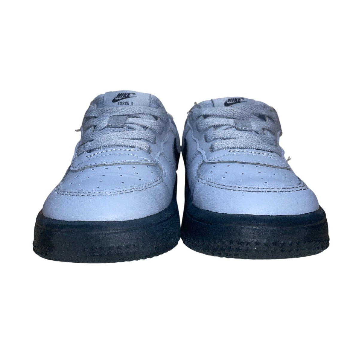 Nike Kids Toddler Wolf Gray & Black Air Force 1 Low Top Sneakers Size 7C