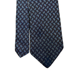 Cerruti CXIII Mens Navy Blue All Silk Patterned Tie Italy Classic Necktie