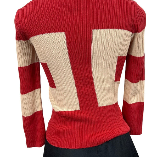 Armani Exchange Women’s Red Long Sleeve Knitted Sweater Shirt Sz XS