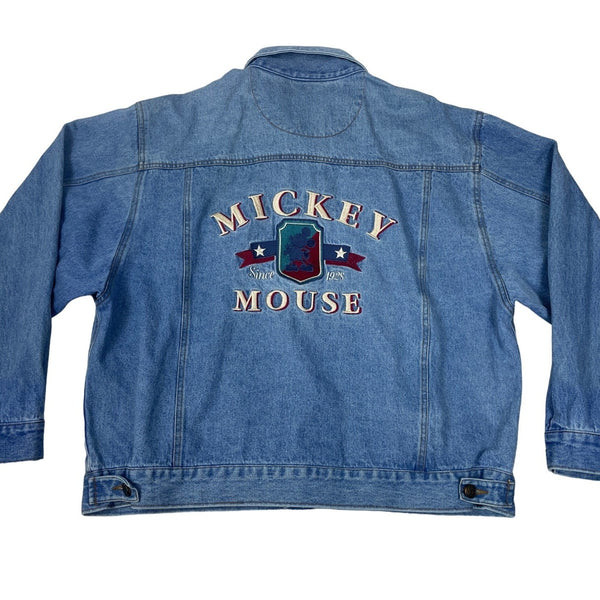 Mickey Inc Unisex Blue Denim Button Down Jacket Sz L