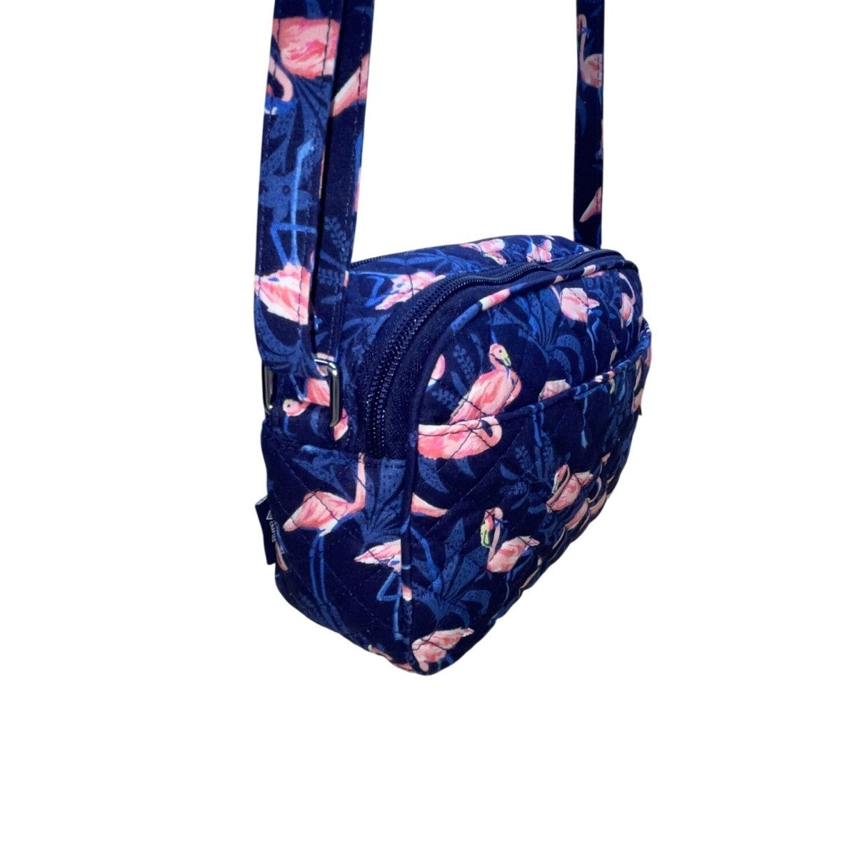 Vera Bradley Women’s Navy Flamingo Pattern Quilted Adjustable Crossbody Bag