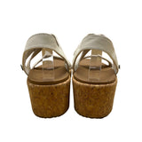 Skechers Women’s White Arch Fit Comfort Cork Sole Slip-On Wedge Sandals Size 9US