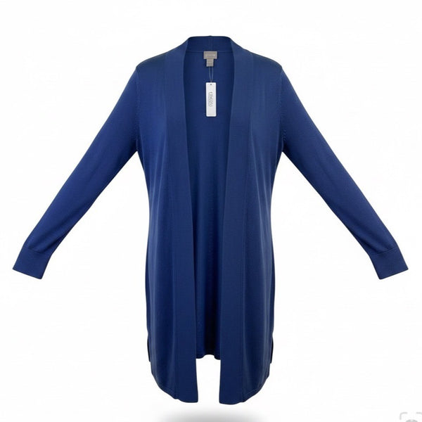 Chicos Womens Indigo Cardigan Long Sleeve Lightweight Fashion Piece Size 1