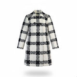Focus 2000 Womens Black & White Plaid Petite Coat Double Breasted Size 6P
