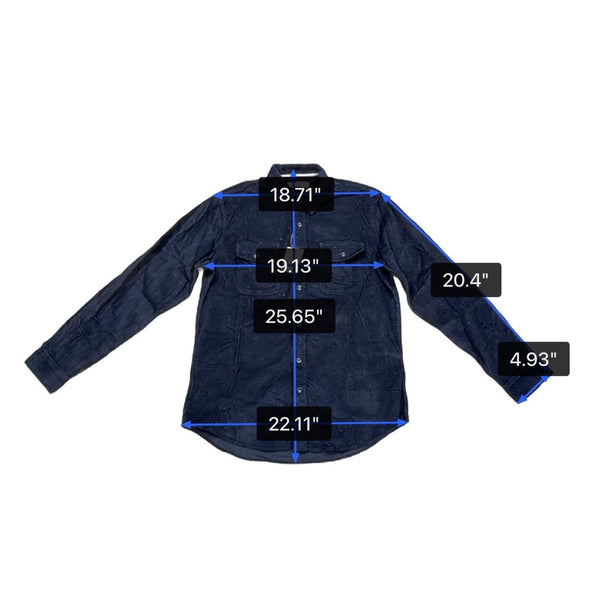 James Campbell Mens Navy Corduroy Button-Up Long Sleeve Shirt Size L