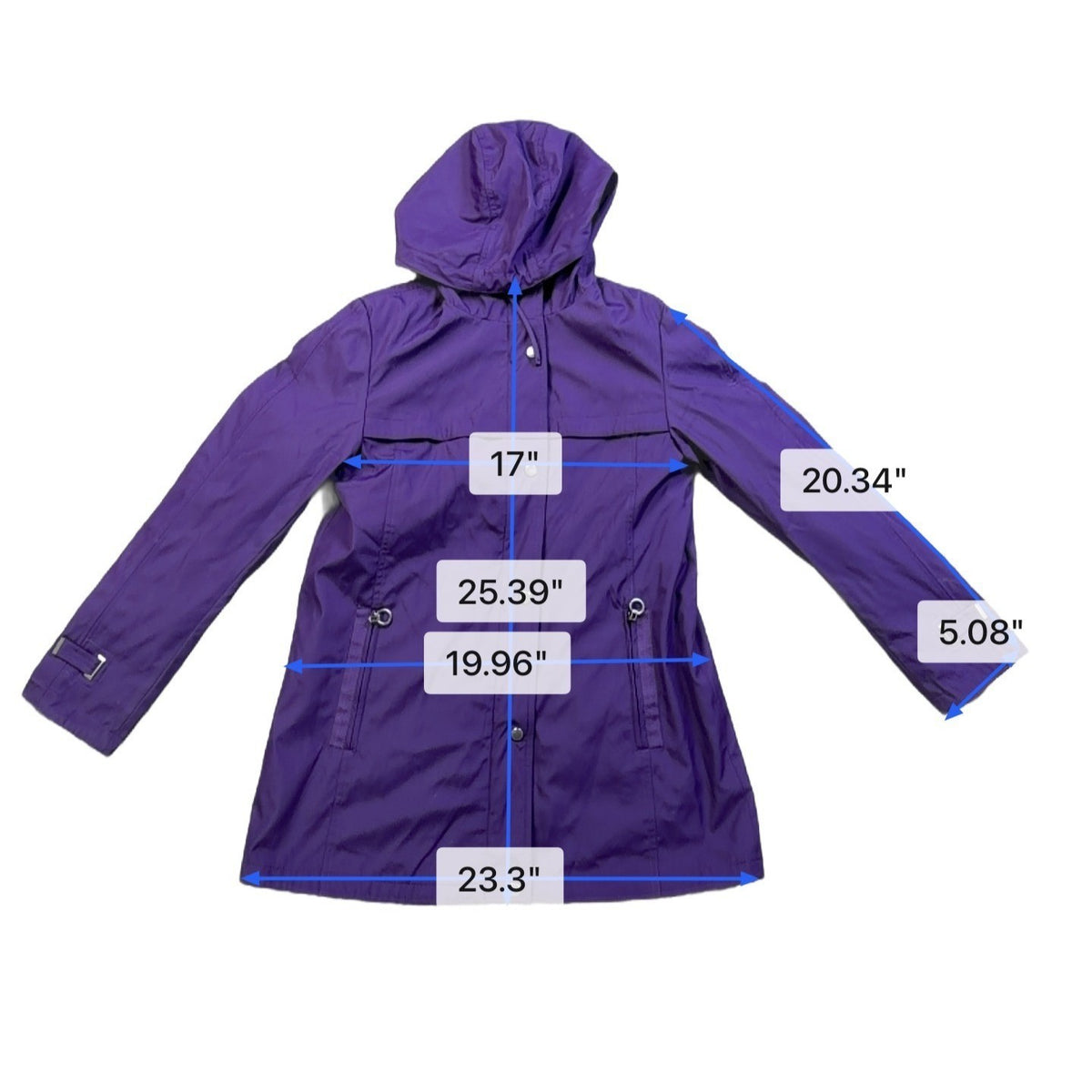Weatherproof Womens Purple Polyester Rain Jacket With Hood Size M