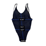 Fashion Nova Womens Black 1-Piece Swimsuit Valerie Deep Scoop Size L