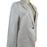 Talbots Womens Beige Linen Blend Blazer Jacket Size 8 Single Button Size 8 - New