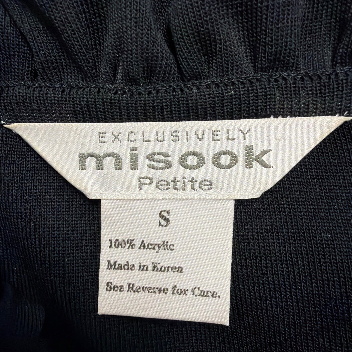 Exclusively Misook Womens Black Acrylic Button-Front Jacket Size SP